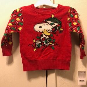 Peanuts Snoopy Newborn Baby Christmas Sweater New